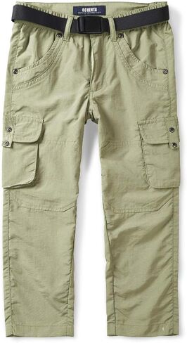 OCHENTA Boy's Pull on Casual Cargo Pants، سريع الجفاف في الهواء الطلق للمشي لمسافات طويلة وصيد الأسماك للأطفال الشباب رمادي 160-9-10 سنوات in Kuwait