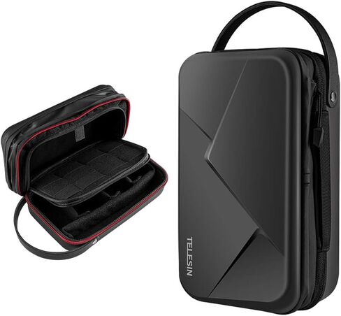 TELESIN Large Carry Case Carrying Travel Bag for GoPro Max Hero 13 12 11 10 9 8 7 6 5 DJI Action 3 4 5 Osmo Pocket 3 Insta360 X3 X4 X5 Go3 Ace Pro AKASO Battery Charger Strap Mount Accessories in Kuwait