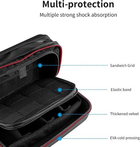 TELESIN Large Carry Case Carrying Travel Bag for GoPro Max Hero 13 12 11 10 9 8 7 6 5 DJI Action 3 4 5 Osmo Pocket 3 Insta360 X3 X4 X5 Go3 Ace Pro AKASO Battery Charger Strap Mount Accessories in Kuwait