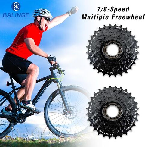 عجلة حرة للدراجة ATA Speed، 6/7/8 سرعة 14-28T/13-28T برغي عجلة حرة للدراجة على العديد من العجلات الحرة ذات محور حر، قطعة بديلة لركوب الدراجات، أسود وبني in Kuwait