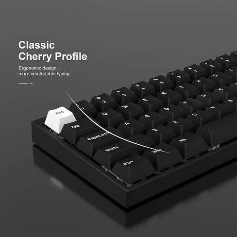 XVX WOB Keycaps 168 مفتاحًا، مجموعة أغطية مفاتيح مخصصة PBT مزدوجة اللقطات، نمط بسيط باللون الأبيض على أغطية مفاتيح سوداء، أغطية مفاتيح للوحة المفاتيح ذات شكل الكرز للوحة المفاتيح الميكانيكية Cherry Gateron MX in Kuwait
