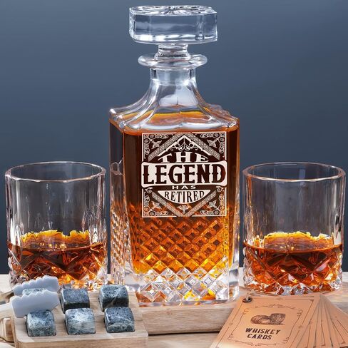 PONPUR Whiskey Decanter Engraved We The People American Flag, 750ml Whiskey Decanter Set with 2 Glasses, Christmas Boss Day Patriotic Birthday Gifts For Men Dad, Liquor Scotch Bourbon Presents in Saudi Arabia