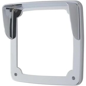United Pacific 32135 - Turn Signal Trim - Led Square Double Face Light Bezel With Visor - For Up Square Double Face Ligh