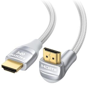 Cable Matters كابل HDMI بزاوية يمنى 48 جيجابت في الثانية فائق الدقة 8K بطول 6.6 قدم (كابل HDMI 270 درجة) مع دعم 8K عند 120 هرتز و4K عند 240 هرتز ودعم HDR باللون الأسود