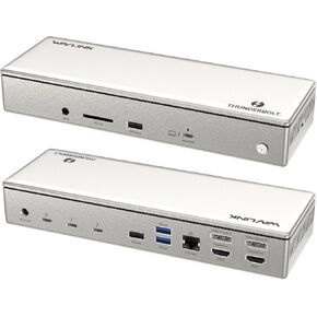 WAVLINK 15-in-1 Thunderbolt 4 Dock with 100W Charging, Displaylink Docking Station Support Quad 4K@60Hz(DP/HDMI) Monitors,3 Thunderbolt 4 Ports, 2.5G Ethernet, USB C Docking Station for Mac and PC