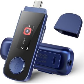 64GB USB MP3 Player with Bluetooth, AGPTEK U5PL 2 in 1 Type-C & USB Music Player with Clip, FM Radio, Recording, Support Mobile Phone Connection