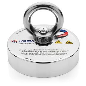 Disk Magnet Hook with 550lb Pulling Force - Strong Neodymium Salvage Magnet with Eyebolt, Powerful Rare Earth Magnet for Garage Shelving & Magnet Fishing 3 Inches
