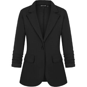 MINTLIMIT Womens Blazer 3/4 Sleeve Lapel Collar Business Work Blazers Button Front Casual Jackets with Pockets in Kuwait
