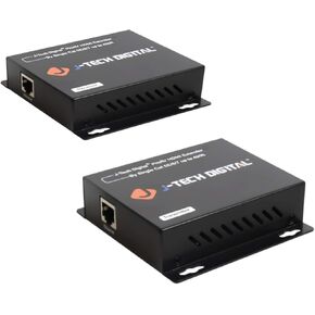 J-Tech Digital HDMI Extender Over Single Cat5e/6/7 Cable Full HD 1080p with TCP/IP, IR Up To 400ft [JTD-EX-120M] black