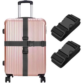 BILIONE Luggage Straps Belts TSA Approved Keep Suitcase Secure While Traveling, 79" Long Add a Bag Premium Accessory for Travel Bag Closure, 4 Pack Multicolor