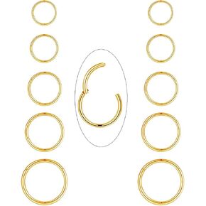 MOTBEGIT Small Gold Hoop Earrings: 14K Gold Plated Huggie Hoop Earrings for Cartilage Helix Tragus 18g Tiny Thin Hoop Earrings for Women Men Girls in Saudi Arabia