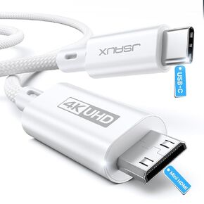 JSAUX USB-C to Mini HDMI Cable 3FT (NOT HDMI), Laptop to Portable Monitor Cable, High Speed 4K Cord (4K@30Hz/2K@60Hz/1080P), Compatible with Portable Monitor, Steam Deck, Laptop, Phone, ROG Ally