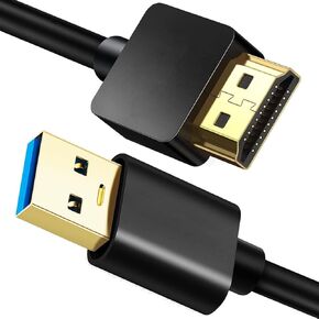 2M/6.6FT USB to HDMI Adapter Cable for Mac iOS Windows 10/8/7/Vista/XP, USB 3.0 to HDMI Male HD 1080P Monitor Display Audio Video Converter Cable Cord