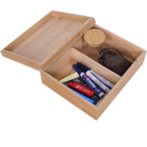 Large Bamboo Stash Box with Rolling Tray Lid wood decorative memory Gift stash boxes With Tray weed storage box set Gifts for MenDecorative Boxes