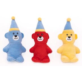 ZippyPaws Miniz 3-Pack Fall Harvest Plush Dog Toys, Cute Squeaky Autumn Dog Toys, Pumpkin, Apple, & Corn Cob