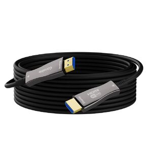 4K HDMI Cable 500 FT, High Speed Fiber Optic HDMI Cable, Unidirectional 18Gbps, Ultra HD, Supports 4K@60Hz, 4:4:4 RGB, HDCP 2.2, 3D ARC, HDR10, Dolby Vision, Zinc Alloy Shell, Slim Cable, OD : 4.8mm