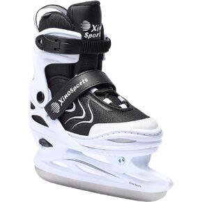 Xino Sports Adjustable Ice Skates - for Girls and Boys, Two Awesome Colors - Blue and Pink, Soft Padding and Reinforced Ankle Support, Fun to Skate!…