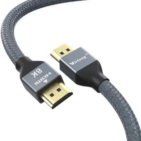 HDMI 2.1 Cables 6.6FT, Certified HDMI Ultra High Speed Cord 8K@60HZ, 4K@120HZ, 48Gbps eARC HDR10 HDCP 2.2 & 2.3, Compatible with Laptop Monitor TV Projector Game Console