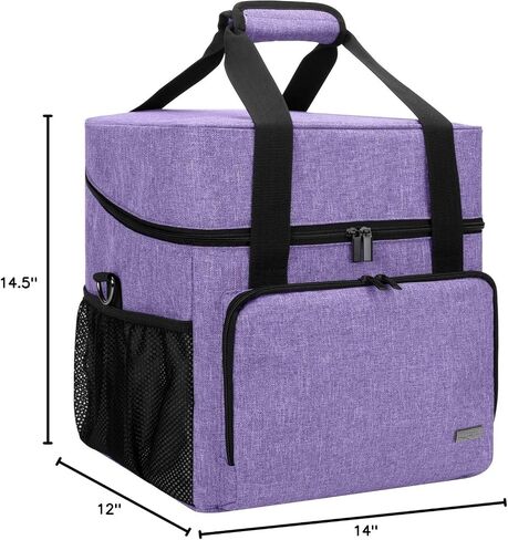LUXJA Serger Machine Carrying Case with Bottom Wooden Board, Gray in Kuwait