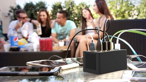 SABRENT 60 Watt (12 Amp) 10 Port [UL Certified] Family Sized Desktop USB Rapid Charger. Smart USB Ports with Auto Detect Technology [Black] (AX-TPCS) in Saudi Arabia