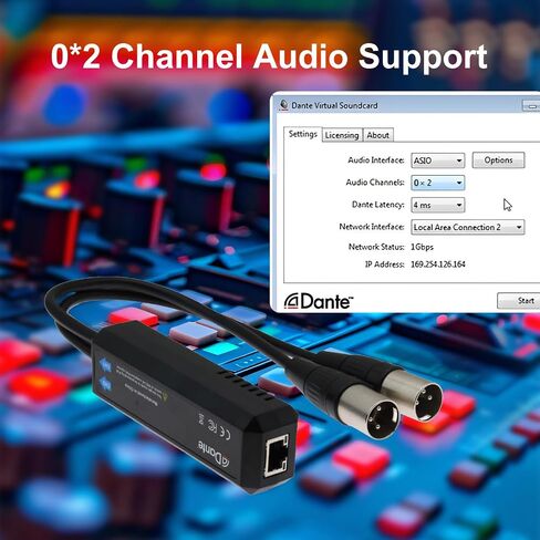 Audinate Dante AVIO – محول تناظري ثنائي الاتجاه، Dante Dongle USB I/O صوت رقمي يدعم 2 * 2 قناة ثنائية الاتجاه لنقل الإشارة in Kuwait
