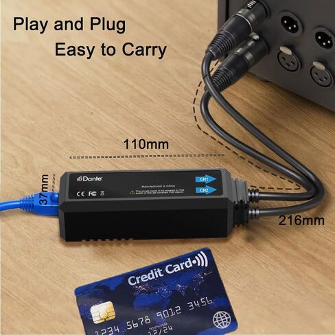 Audinate Dante AVIO – محول تناظري ثنائي الاتجاه، Dante Dongle USB I/O صوت رقمي يدعم 2 * 2 قناة ثنائية الاتجاه لنقل الإشارة in Kuwait