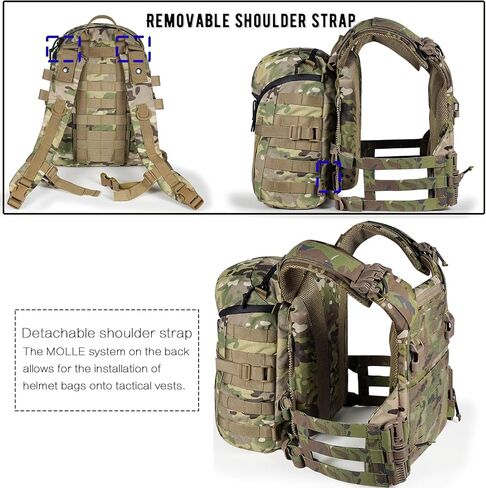 Tatical Helmet Backpack,Warrior Assault Systems Large Helmet Bag Cargo Molle Head Protection Kit Pack (MC) in Saudi Arabia