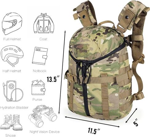Tatical Helmet Backpack,Warrior Assault Systems Large Helmet Bag Cargo Molle Head Protection Kit Pack (MC) in Saudi Arabia