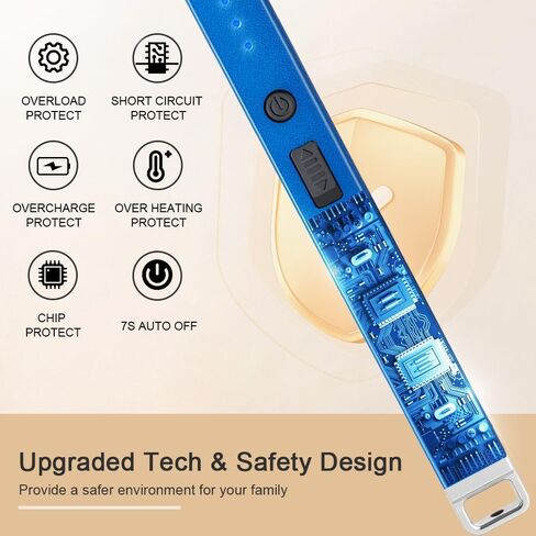 ولاعة كهربائية بدون لهب مقاومة للرياح ولاعة USB قابلة لإعادة الشحن مع قفل أمان لشمعة الشواء والمطبخ المنزلي in Kuwait