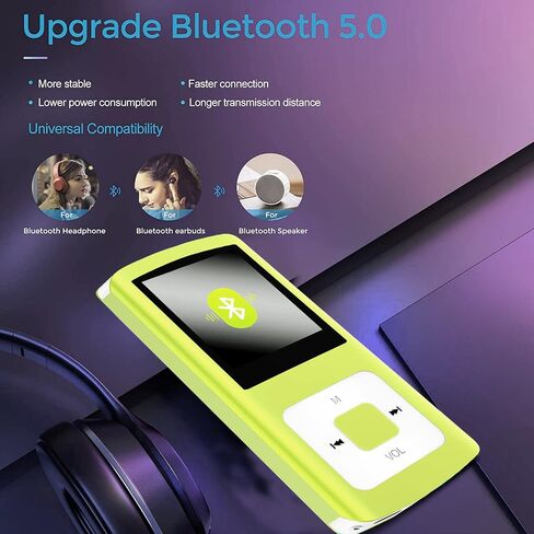 مشغل MP3، مشغل موسيقى Hotechs HiFi 16GB مع بلوتوث 5.0، مع مسجل صوت/فيديو/عارض صور/كتاب إلكتروني/راديو FM in Saudi Arabia