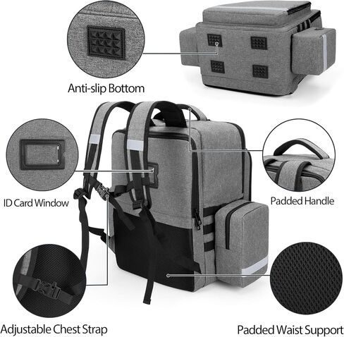Trunab Emergency Medical Backpack Empty, EMT Camping Molle Bag with Detachable Side Pocket and No-Slip Bottom for Camping, Hiking, Traveling, Daycare, Red, Bag Only in Kuwait