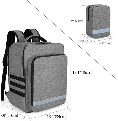 Trunab Emergency Medical Backpack Empty, EMT Camping Molle Bag with Detachable Side Pocket and No-Slip Bottom for Camping, Hiking, Traveling, Daycare, Red, Bag Only in Kuwait
