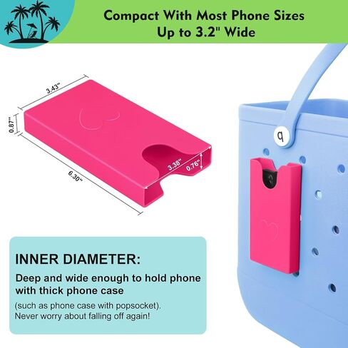 Phone Holder for Bogg Bag, Compatible with XL/Original/Baby Bogg Bag Accessories Insert, Universal ABS Plastic Cell Phone Case Holder Accessories for Bogg Bag Phone Holder White in Saudi Arabia