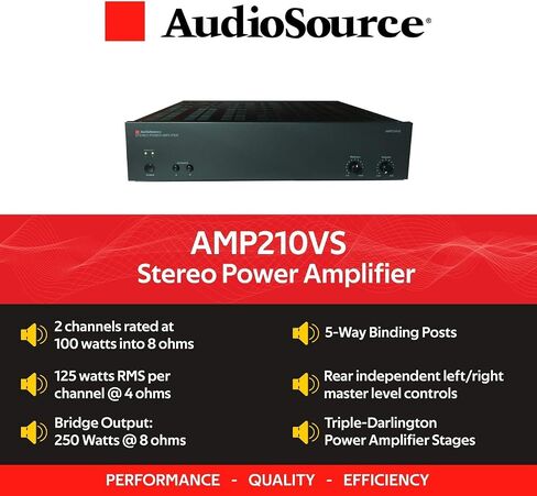 مضخم صوت تناظري لمصدر الصوت، مضخم صوت استريو AMP210VS لأنظمة الصوت المنزلية (متجدد) in Saudi Arabia