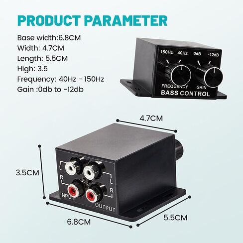 جهاز التحكم في الصوت من NuIth Universal Amplifier RCA Bass، مقبض التحكم في مستوى الصوت لمستوى صوت السيارة AMP، جهاز التحكم في مقبض الجهير، مقبض ضبط التحكم في مكبر صوت السيارة لمعظم المركبات in Kuwait