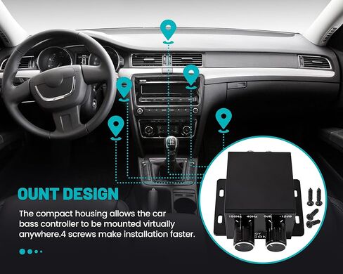 جهاز التحكم في الصوت من NuIth Universal Amplifier RCA Bass، مقبض التحكم في مستوى الصوت لمستوى صوت السيارة AMP، جهاز التحكم في مقبض الجهير، مقبض ضبط التحكم في مكبر صوت السيارة لمعظم المركبات in Kuwait