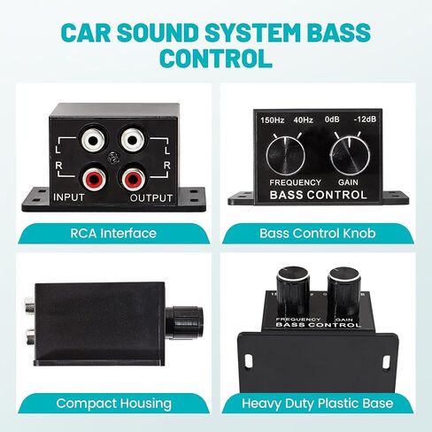 جهاز التحكم في الصوت من NuIth Universal Amplifier RCA Bass، مقبض التحكم في مستوى الصوت لمستوى صوت السيارة AMP، جهاز التحكم في مقبض الجهير، مقبض ضبط التحكم في مكبر صوت السيارة لمعظم المركبات in Kuwait