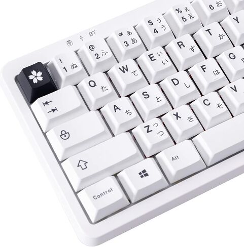 GK GAMAKAY أغطية مفاتيح يابانية بيضاء 129 مفتاحًا PBT Dye-Sub باللون الأبيض مجموعة أغطية مفاتيح بسيطة مناسبة للوحة مفاتيح الألعاب الميكانيكية LK67 TK75 MK61/87/98/104/108 (أبيض ياباني) in Saudi Arabia
