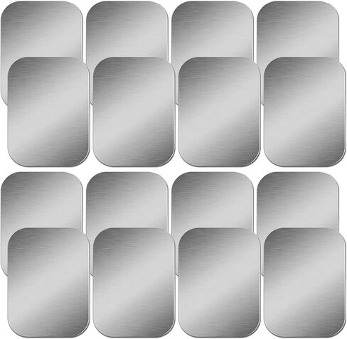 Phone Metal Stickers for Magnetic Mount. Replacement Set of 16 Magnet Metal Plates Inside Cell Phone Case. Silver Sticky 3M Adhesive Backing Car Small Rectangular Iron Discs for Holder Crafts in Saudi Arabia