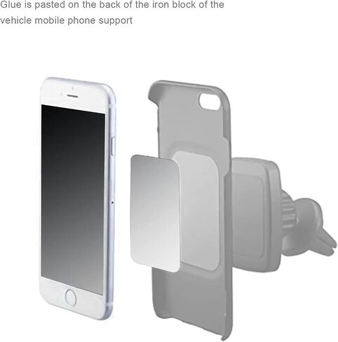 Phone Metal Stickers for Magnetic Mount. Replacement Set of 16 Magnet Metal Plates Inside Cell Phone Case. Silver Sticky 3M Adhesive Backing Car Small Rectangular Iron Discs for Holder Crafts in Saudi Arabia