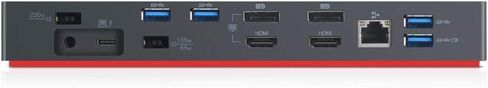 Lenovo [OB] USA ThinkPad Thunderbolt 3 Dock Gen 2 135W (40AN0135US) Dual UHD 4K Display Capability, 2 HDMI, 2 DP, USB-C, USB 3.1, Black in Saudi Arabia