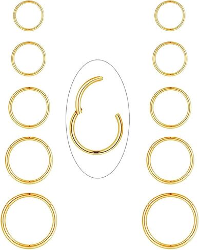MOTBEGIT Small Gold Hoop Earrings: 14K Gold Plated Huggie Hoop Earrings for Cartilage Helix Tragus 18g Tiny Thin Hoop Earrings for Women Men Girls in Kuwait