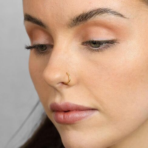 MOTBEGIT Small Gold Hoop Earrings: 14K Gold Plated Huggie Hoop Earrings for Cartilage Helix Tragus 18g Tiny Thin Hoop Earrings for Women Men Girls in Kuwait