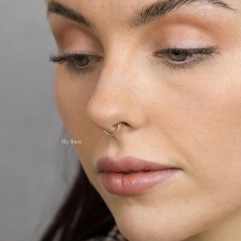 MOTBEGIT Small Gold Hoop Earrings: 14K Gold Plated Huggie Hoop Earrings for Cartilage Helix Tragus 18g Tiny Thin Hoop Earrings for Women Men Girls in Kuwait