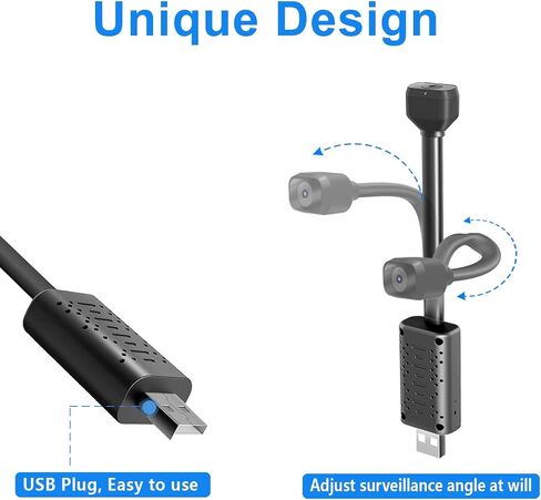 Smallest Wireless USB Camera WiFi, HD1080P Baby Monitor,Nanny Cam with Video Recording Live Feed,Portable USB Camera with Night Vision,Motion Detection,Cloud Storage for Security with iOS Android APP in Saudi Arabia