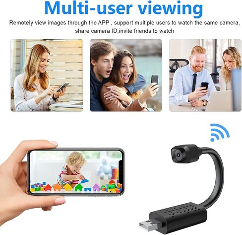 Smallest Wireless USB Camera WiFi, HD1080P Baby Monitor,Nanny Cam with Video Recording Live Feed,Portable USB Camera with Night Vision,Motion Detection,Cloud Storage for Security with iOS Android APP in Saudi Arabia
