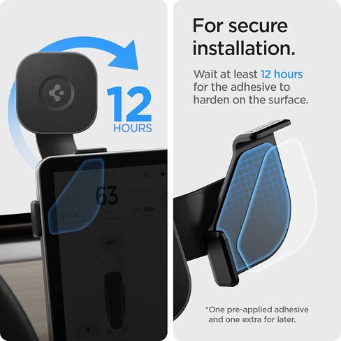 Spigen OneTap (MagFit) Designed for Tesla Model 3/Y/S/X & Ford Mustang Mach-E Designed for MagSafe Car Mount Compatible with iPhone 16 Pro Max, 16 Pro, 16 Plus, 16, 15, 14, 13, 12 Series in Saudi Arabia