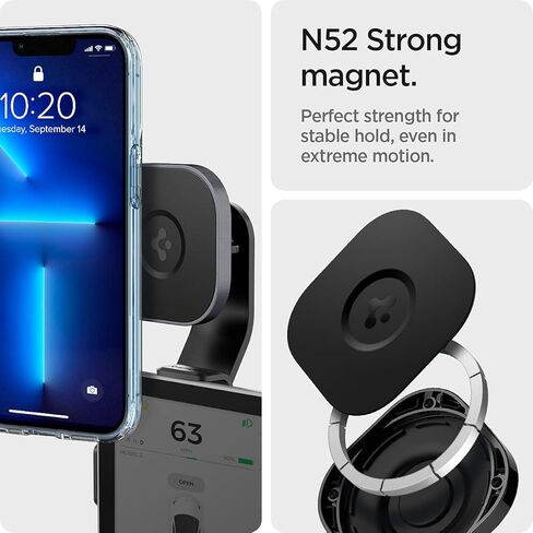 Spigen OneTap (MagFit) Designed for Tesla Model 3/Y/S/X & Ford Mustang Mach-E Designed for MagSafe Car Mount Compatible with iPhone 16 Pro Max, 16 Pro, 16 Plus, 16, 15, 14, 13, 12 Series in Saudi Arabia