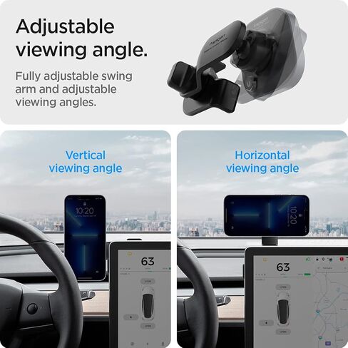 Spigen OneTap (MagFit) Designed for Tesla Model 3/Y/S/X & Ford Mustang Mach-E Designed for MagSafe Car Mount Compatible with iPhone 16 Pro Max, 16 Pro, 16 Plus, 16, 15, 14, 13, 12 Series in Saudi Arabia