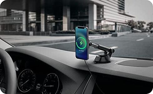 Spigen OneTap Pro (MagFit) مصمم للوحة أجهزة القياس والشاحن اللاسلكي MagSafe والزجاج الأمامي وشاشة السيارة المتوافقة مع iPhone 16 Pro Max و16 Pro و16 Plus و15 و14 و13 و12 in Saudi Arabia